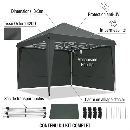 Tonnelle pliante 3x3m tente - pliante,
